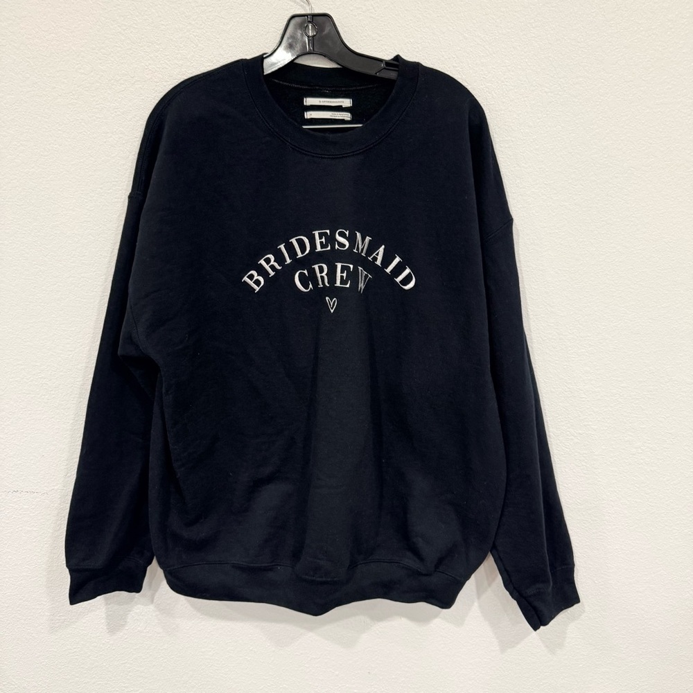Anthropologie Bridesmaid Crew Black Sweatshirt Women’s Size Medium - Picture 2 of 4